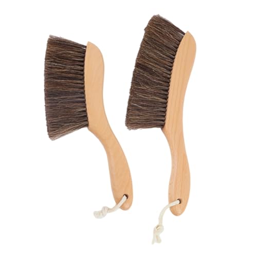 FOMIYES Wooden Bed Brush Handle Cleaning Brush Set 2pcs for Sofa Carpet Bed Sheets