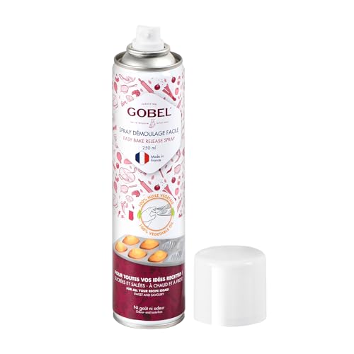 GOBEL – Spray Alimentaire Démoulage Facile – 250 ml – 100% Huile Végétale – Réduit l’Adhérence des Préparations au Support de Cuisson – Sans Goût ni Odeur – Fabriqué en France