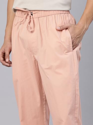 Image of Majestic Man Men's Pure Cotton Solid Lounge Pyjama Pants| Comfort Fit | Elastic Waist with Drawstring | 3 Pockets | Front Zip Closure