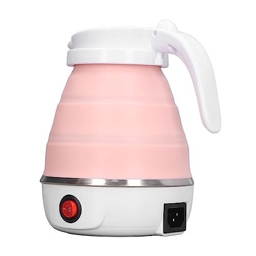 Foldable Travel Electric Kettle, Quick Boiling Folding Electric Kettle for Office (Pink)