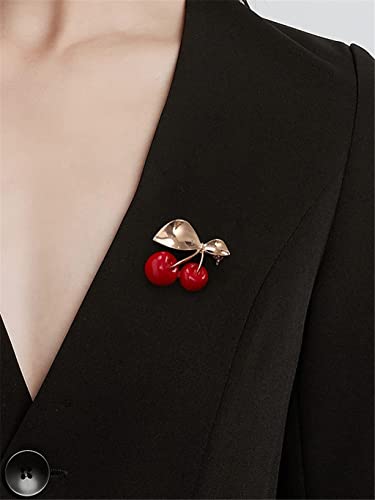 Broche pequeño de cerezas para evitar escotes abiertos en camisas 4