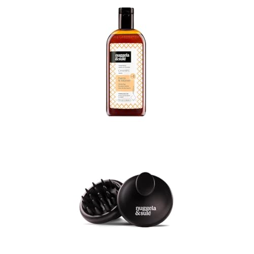 Nuggela & Sulé Pack Champú Nº1 Fuerza & Volumen, Frena la Caída del Cabello 1 x 250ml + 1 Massager Brush Negro, Cepillo que Revitaliza el Cabello, Proporciona Masaje Terapeútico y Nutrición Capilar