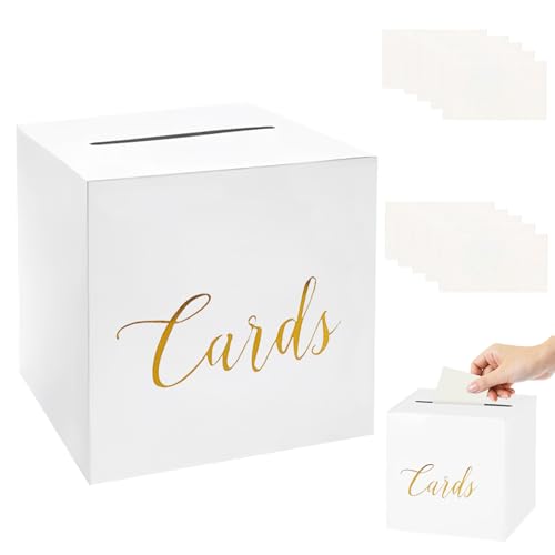 Caixa para cartão de casamento, caixa de correio de envelopes de papel para presente dinheiro, parabéns para decoração de casamento aniversário festa de aniversário duche de bebé de graduação (22 × 22 × 22 cm)