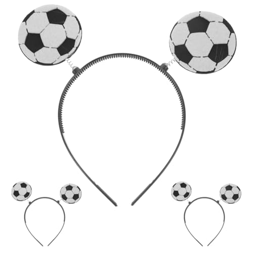 Healvian 3 Stück Fußball Stirnbänder Haarbänder Mädchen Damen Haarreifen Rutschfestes Haarreif Fußball Haarschmuck zur Fußballweltmeisterschaft Sommer Sport Cheerleader