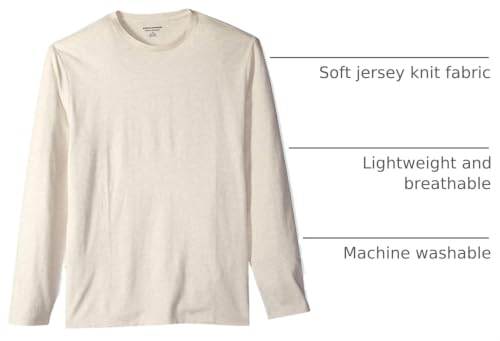 Image of Amazon Essentials Men's Regular-Fit Crewneck Long-Sleeve T-Shirt, Casual Cotton Jersey