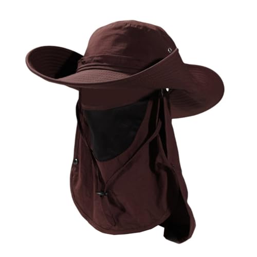Chapeau de pêche anti UV avec masque en maille amovible et léger