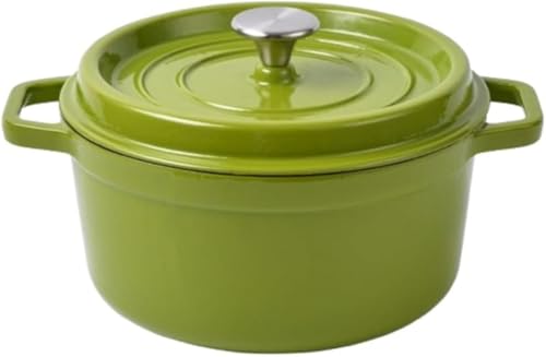 Juxkov鋳物ホーロー鍋 鋳鉄両手鍋 無水調理蒸気循環 汚れにくく丈夫 ガス/IH/オーブン対応 万能多機能