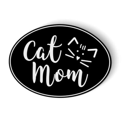 Imán Ovalado Decorativo Cat Mom Cute miniatura 1