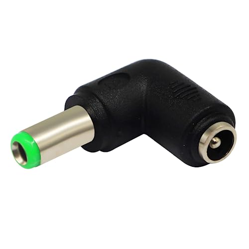 Conector DC 6.3mm ángulo 90° macho a hembra 5.5x2.1mm miniatura 1