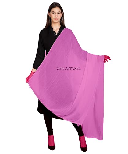 Image of Zen Women's Solid Premium Cotton Dupatta 2.25 Meters 100% Pure Cotton