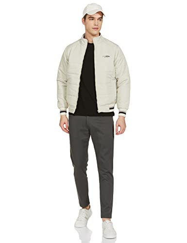 Image of Qube By Fort Collins Men's nylon Standard Length Regular Fit Quilted Bomber Jacket - Winter Warm, Insulated, Ribbed Cuffs, and Stylish Design