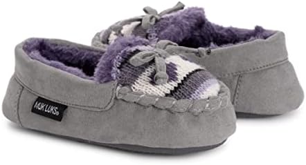 MUK LUKS Patterned Moccasins, Purple, Large Unisex Little_Kid | Image 6