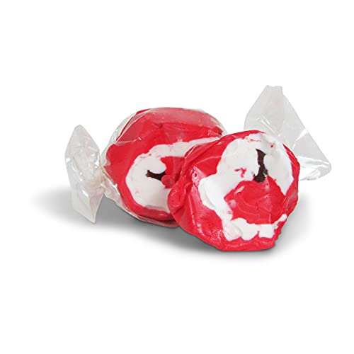 Cherry Fancy Shape Red Taffy Chews By It's Delish, 18 Oz Jumbo Container - Individually Wrapped Gourmet Soft Candy - Great Candy For Red Themed Parties, Usa Made & Certified Kosher #TOP4
