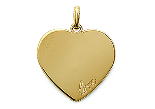 Pendentif Coeur en Plaqué Or 18 carats avec gravure Love pour femme