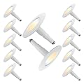 Jolux 12-Pack 5CCT Retrofit LED Recessed Lighting 6 Inch,Selectable 2700K/3000K/3500K/4000K/5000K,12W=60W,800Lumen,Dimmable Can Lights,Simple Installation Adjustable Retrofit Downlight,Bevel Trim