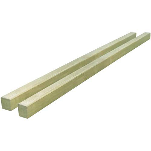 vidaXL 2X Fence Posts Impregnated Fence Stake Fencing Post Garden Business Property Animal Enclosure Square Posts Rot Resistant Pinewood 7x7x150cm