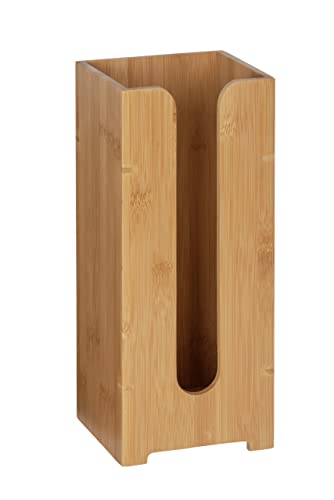 WENKO Toilettenpapier Ersatzrollenhalter Mod. Bambusa, stehende Aufbewahrung für Klopapierrollen, hochwertiger Bambus, 15 x 35,5 x 14 cm, Natur