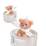 Duftkerze mit Teddybär im Glas–Rosa Deko Kerze-handgemachte Geschenkkerze süße Duftkerze für Mädchen-Kinderzimmer-Geburtstag-Valentinstag-Babyparty (Weiß, Greenleaf)
