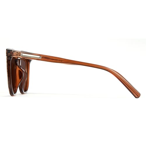 Cyxus Polarized Oversized Square Sunglasses for Women Men UV Protection TR Frame 17112