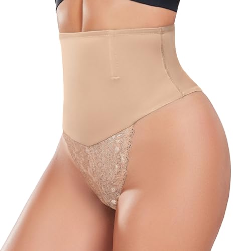 Tuopuda-Unterhosen-Damen-Shapewear-Bauchweg-Unterhose-String-Tanga-Slips-Shape-Miederslips-Spitze-Body-Shaper-Bauchkontrolle-Formende-Unterwaesche-fuer-Frauen