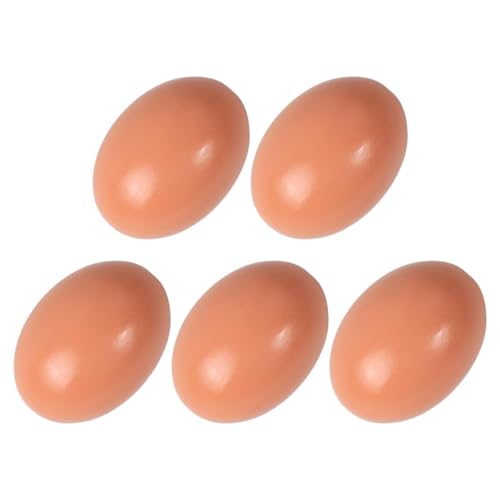 TOPPERFUN Huevos Falsos de Madera 5 Unidades para Manualidades Adornos de Huevos para Simulación de Fiesta y Decoración de Pascua para Nidos de Gallinas y Bricolaje