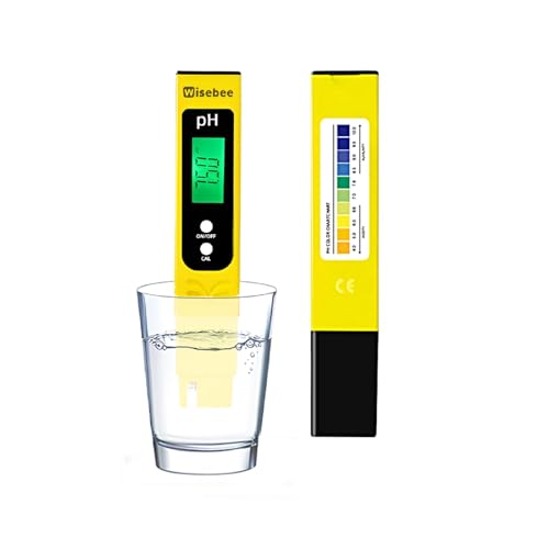 Wisebee Digital pH Meter, Water Quality Tester Pen with High Accuracy | Backlit LCD Display | Pocket-Size | 0-14 PH Measurement Range| UL Certified | Battery Powered for Drinking, Aquarium, Pool, Lab