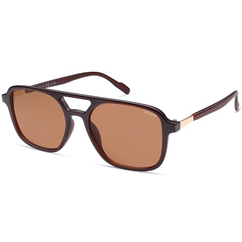 Image of SOJOS Retro Aviator Sunglasses for Women Men,Trendy Rectangle Womens Mens Shades Sun Glasses SJ2202