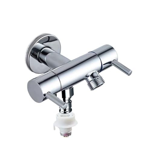 Robinet d'angle en cuivre argenté avec kit bidet et double commande de douche