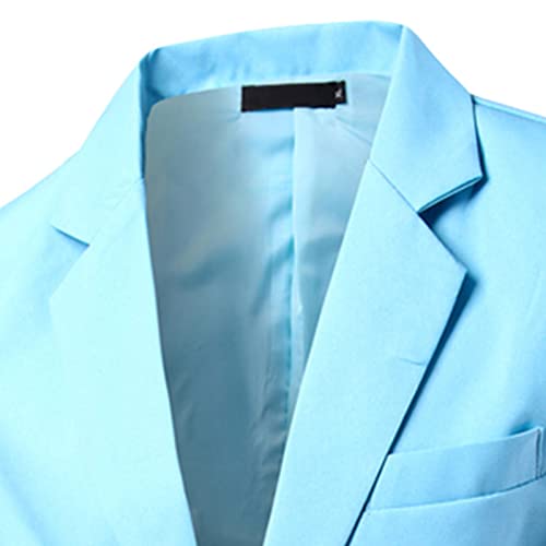 Men Casual Slim Fit Suit Blazer One Button Lightweight Sports Coat Solid Notched Lapel Daily Business Suit Jacket3