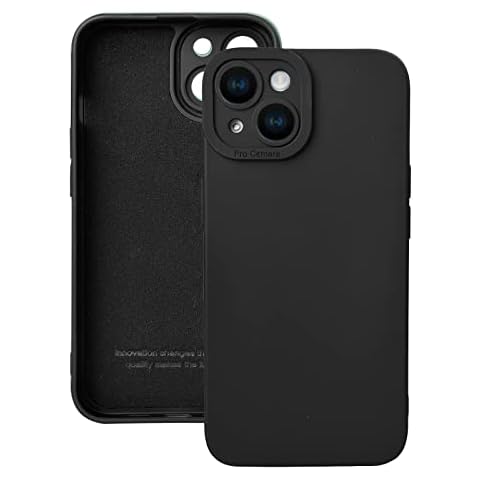 LOOKSEVEN for iPhone 13 Case, Black Silicone TPU Rubber Back Cover Case Compatible for iPhone 13 (6.1 inch) Cover