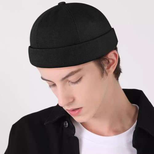 Image of Dome Brimless Hats for Women Men Beanie Docker Cap Sailor Skull Cap