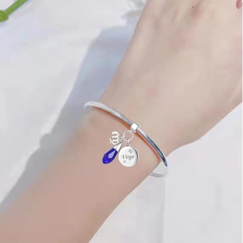 NARTGO Teardrop Birthstone 12 Constellation Charms for Women Horoscope Zodiac Sign Birthday Beads Compatible with Pandora Bracelets & Necklaces4