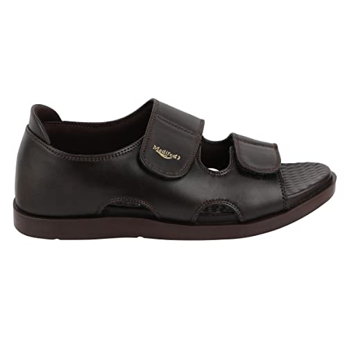 Image of Medifeet Men's Brown Double Strap Open-Toe Sandals