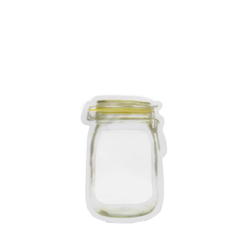 GlobalTech Reusable Airtight Seal Plastic Food Storage Mason Jar Zipper 150ml