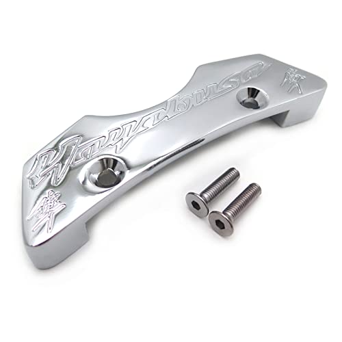 HASkulle Motorfiets Gas Tank Pads Middendeksel Accessoires Compatibel met Suzuki Hayabusa Gsx1300R 1997-2019 Chroom, Zilver