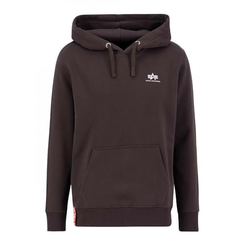 Alpha Industries Basic Hoody Small Logo Kapuzensweat für Herren Hunter Brown – Ansicht 1