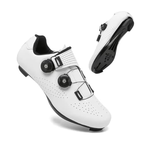 Scarpe da ciclismo SPD SPD-SL Scarpe da ciclismo su strada, da uomo e donna, per mountain bike, Spin Cycle Road Bike, compatibili con Delta/KEO Peloton, per interni ed esterni, Bianco Spd, 43 1/3 EU