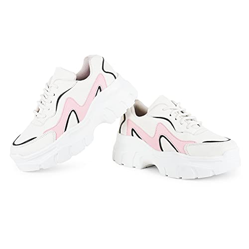 Image of Vendoz Women Premium White Casual Shoes Sneakers