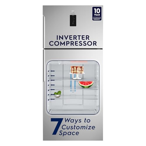 Image of Electrolux 537L 1 Star Inverter Frost Free Double Door Refrigerator, TasteLockAuto & TasteGuard Technology, UltimateTaste 500, ETE5700C-A, Arctic Silver Steel