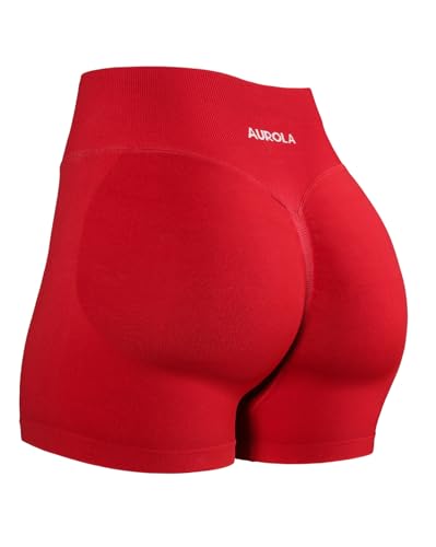 Image of AUROLA Influence Workout Shorts for Women,2.5 3.5 4.5 5.5 6.5 No Roll Up Squat Proof Scrunch Seamless Compression Gym Short