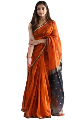 Image of SGF11 Women's Kanjivaram Soft Cotton Linen Silk Saree With Blouse Piece