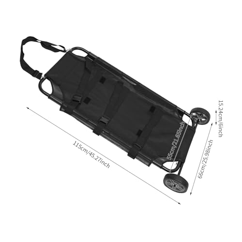 Black Animal Stretcher Pet Trolley, 45x27 Inch, Max 220lbs Capacity, Ideal for Large Dog Breeds, Veterinary Transport, Pet Emergency Care