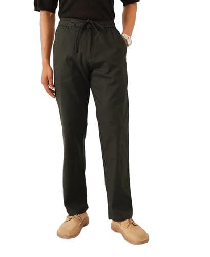 Image of Majestic Man Men's Premium Linen Blend Pants | Lightweight Fabric | Elastic Waist with Drawstring | Regular Fit | Side, Back Pockets | Perfect for Casual, Holidays & Travel