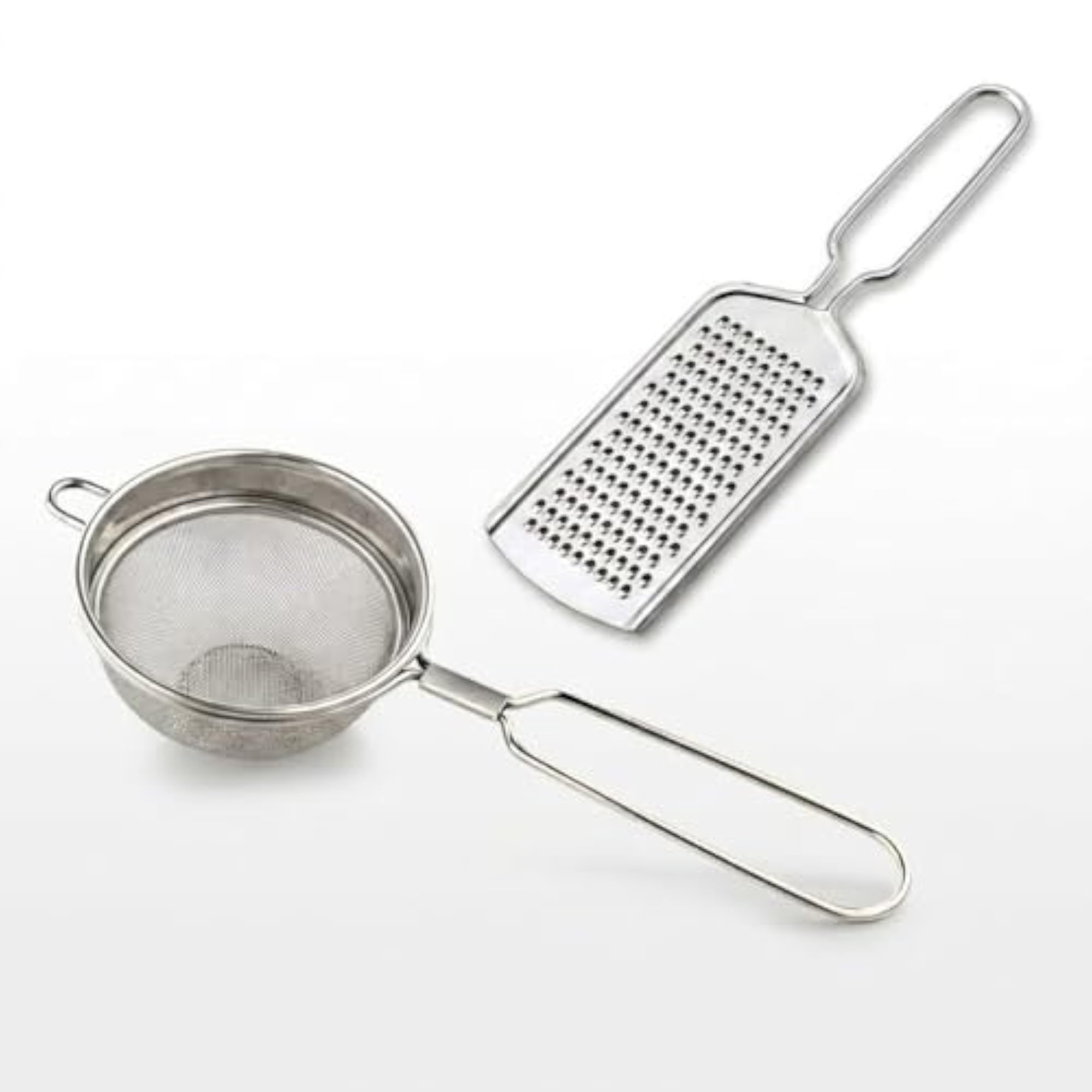 Heavy Duty Stainless Steel Tea Strainer with Ginger Grater Combo