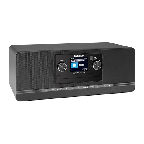 TechniSat DIGITRADIO 372 CD IR &ndash; Stereo Internetradio mit DAB+, UKW, CD-Player, WLAN, Bluetooth, Farbdisplay, USB, AUX, Kopfh&ouml;reranschluss, Wecker, 10 W, App-Steuerung und Fernbedienung - Schwarz