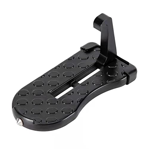 Kesntto Peldaños de Puerta de Coche, Pedal para Puerta de Coche, Estribo de Forma U Enganchado a Anillo Fácil acceso a Techo del Automóvil Reposapiés de Escalera Plegable con Martillo de Seguridad Cover