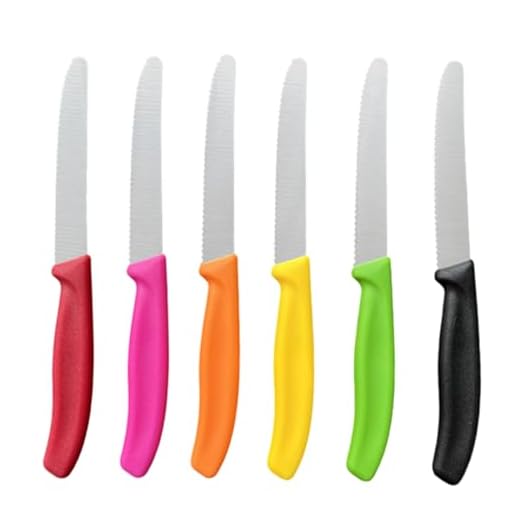 EIHI 6 Pezzi di coltelli da tavola, coltello da bistecca, robusti e durevoli, coltelli seghettati, coltello da pane in acciaio inox, lavabili in lavastoviglie, colorati