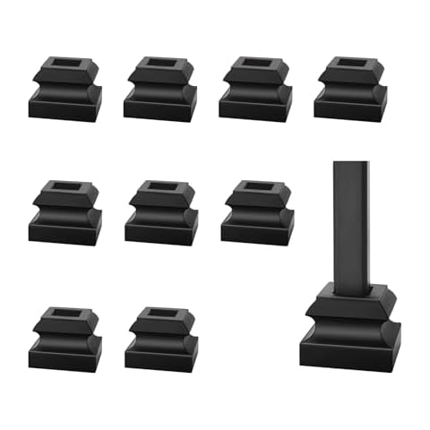 Sidasu Iron Baluster Shoes Baluster Shoes with Screw Iron Baluster Shoes Flat Angle for 1/2" Square Iron Balusters 10 Pack（Connectors are Not Included） Cover