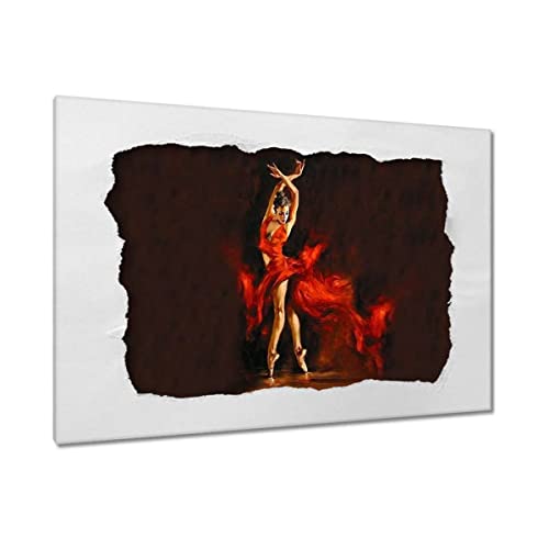 Décoration murale salon avec le tableau imprimé sur toile 120 x 80 cm de danseuse passionnée