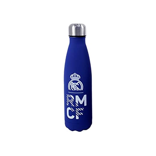 REAL MADRID CF - Botella Cantimplora de Acero, con Doble Pared, Capacidad de 550 ml, Color Azul, Producto Oficial (CyP Brands)